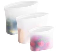 Winrock Sac de rangement alimentaire réutilisable en silicone pour micro-ondes, four, réfrigérateur, congélateur et récipients sous vide à fermeture éclair (3 tailles : 1,5 l, 947,2 g, 510,3 g)