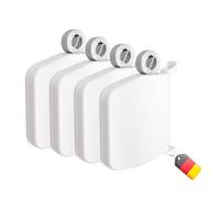 WINRODOOR® Lot de 4 enrouleurs de sangle de volet roulant, montage en saillie, avec sangle pré-montée, mini enrouleur de sangle de 15 mm, pivotant à 180°, espacement des trous 155 mm, blanc, fabriqué