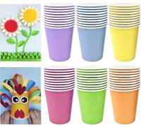 WINSDL 60 Pièces Gobelets en Papier Colorés， Gobelets en Carton de Couleur Multicolore pour Mariage, Enfants, Bricolage, Pratique et Beau (6 Couleurs)
