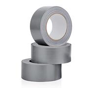 WINSOME Lot de 3 rouleaux de ruban adhésif argenté 48 mm (l) x 50 m (L) pour intérieur/extérieur résistant à l'eau pour étanchéité, réparation de fuites, emballage de boîtes, reliure de livres