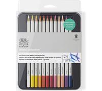 Winsor & Newton Crayons aquarellables Studio Collection Boîte métal 24 couleurs Multicolore G