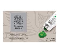 Winsor & Newton 8840601 Designers Gouache - Set Professionnel de 6 Tubes, Couleurs Primaires Assorties pour Design, Illustration et Arts Graphiques - 6x15ml