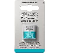 Winsor & Newton Aquarelle Professionnel - Peinture Aquarelle, Haute Luminosité, Résistante à la Lumière, Qualité Archive, Demi Godet, Couleur Turquoise de Cobalt Clair ROW