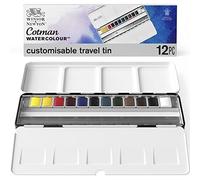 Winsor & Newton Cotman Aquarelle Boite Metal De Voyage De 12 Demi-Godets Personnalisable