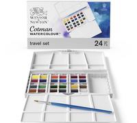 Winsor & Newton - Boîte de voyage Aquarelle Cotman 24 demi-godets
