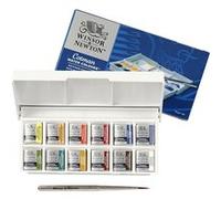 Winsor & Newton Cotman Sketchers Half Pan - Peinture - aquarelle - couleurs assorties - demi-plateau (pack de 12) Multicolore G