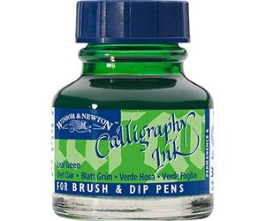 Winsor & Newton Encre de Calligraphie Flacon 30ml 341 Vert Feuille Série 1