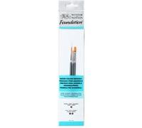 Winsor & Newton Foundation - Lot de pinceaux - 3 parties - rond, plat - taille : 3, 1, 2