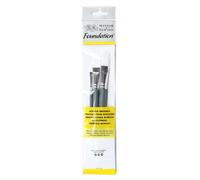 Assortiment 3 Pinceaux Manche Court Plat N°4/N°10/N°14 - Winsor Et Newton
