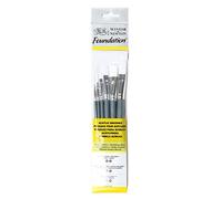 Assortiment 6 Brosses Manche Court Rond N°3 Et 6 / Usé Bombé N°3 Et 6 / Plat N°10 Et 14 - Winsor Et Newton