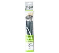 Winsor & Newton Foundation Pinceaux Huile Soie Naturelle Manche Long X6
