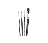 Winsor & Newton Galeria - Lot de pinceaux - 4 parties - rond, plat un coup - taille : 0, 3, 8
