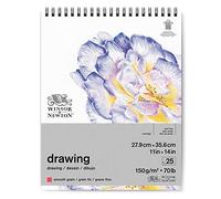 WINSOR & NEWTON PAPIER DESSIN BLOC SPIRALE GRAIN FIN 150G 27,9X35,6CM 25 FEUILLES