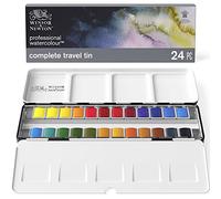 Winsor & Newton-Winsor & Newton-Lightweight Metal Box (24 Half Pans) - Professional Watercolour