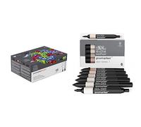 Winsor & Newton Promarker Brush Coffret X48 Collection des essentiels & Promarker Set de 6 Tons De Chair Set de 1