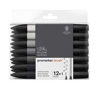 Winsor & Newton Promarker Brush Set de 12+1 Blender Tons neutres
