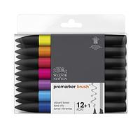 Winsor & Newton Promarker Brush Set de 12+1 Blender Tons vibrants