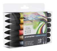 Winsor & Newton Promarker Watercolour™ Set 12 Marqueurs Tons Paysage