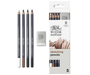Winsor & Newton Studio Collection Crayons Esquisse X4 + 1 gomme