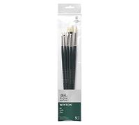 Winsor & Newton Winton Pinceau Manche Long Set de 5 (Rond 2/6, Plat court 2, Plat 6, Usé bombé 4)