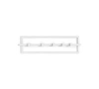 Wintem Cintre mural 5 crochets en acier blanc 53 x 6 x 15 cm - Gain de place idéal pour accrocher des vestes ou des manteaux dans la chambre ou l'entrée - Capacité de charge jusqu'à 2,2 kg par crochet