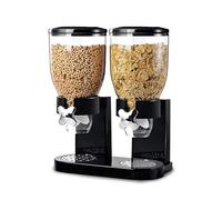 Wintem Distributeur de céréales de petit-déjeuner double récipient de 3 L total avec bouton économise de la fraîcheur pour Corn Flakes et Muesli, facile à utiliser, idéal pour les familles, design