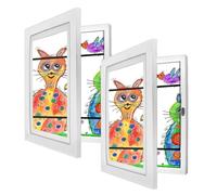 Wintem - Lot de 2 cadres A4 blancs avec ouverture frontale et fermeture magnétique, verre transparent et structure en MDF, changement mural rapide pour photos, certificats et documents, design moderne
