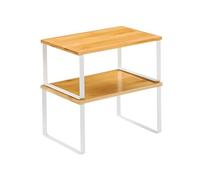Wintem Lot de 2 étagères Peu encombrantes en Bambou et métal - Montage Pratique et Simple grâce au kit Inclus - Dimensions compactes 19,5 x 29,5 x 15,8 cm et 18,5 x 29,7 x 13,7 cm - Résistant et