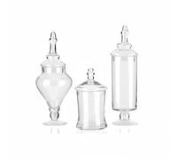 Wintem Lot de 3 boîtes de rangement en verre avec couvercle hermétique transparent pour aliments, idéales pour cuisine, garde-manger et buffet, capacité variable, facile à utiliser et design élégant
