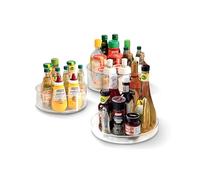 Wintem - Organisateur de Cuisine Rotatif 360° en Pet Transparent Lot de 3 pièces, idéal pour Les épices et Les Condiments, Utilisation dans la Cuisine et la Salle de Bain, Rotation Fluide et Design