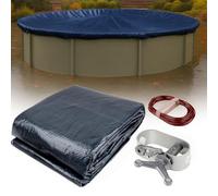 Winter Block Bâche d'hiver de qualité supérieure pour piscine hors sol - 9,1 m - Bâche d'hiver ronde pour piscine hors sol - Avec treuil et câble - Résistance et durabilité supérieures - Protection UV