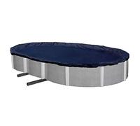 Winter Block WC1521OV Bâche d'hiver pour piscine hors sol, ovale de 4,6 x 6,3 m, bleu uni - Comprend treuil et câble pour une installation facile, résistance et durabilité supérieures, traitée pour la