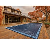Winter Block WC1524RE Bâche d'hiver pour Piscine creusée rectangulaire de 4,6 x 7,3 m, Bleu uni - Résistance et durabilité supérieures, traitée pour Protection UV, 4,6 x 7,3 m