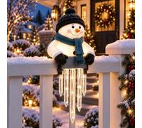 Winter Glow Snowman Icicle Light Decor, Hanging Snowman Railing Light (#A) | Christmas Outdoor Decorations, Xmas Snowman Lights, Hanging LED Holiday Lights for Porch, Entryway, Winter Home Decor