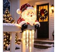 Winter Glow Snowman Icicle Light Decor, Hanging Snowman Railing Light (C) | Christmas Outdoor Decorations, Xmas Snowman Lights, Hanging LED Holiday Lights for Porch, Entryway, Winter Home Decor