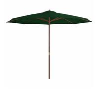 “Winter Sale""TOP Accesoire ombre balcon Vert - Parasol d'extérieur avec mât en bois 350cm Vert PRO17750