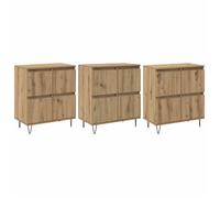 “Winter Sale""TOP Armoire/Cabinet à tiroirs Beige - Buffets 3 pcs chêne artisanal 180x35x70cm PRO19373