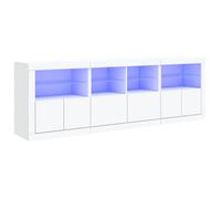 “Winter Sale""TOP Armoire/Cabinet à tiroirs Blanc - Buffet avec lumières LED blanc 202x37x67cm PRO41962
