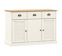 “Winter Sale""TOP Armoire/Cabinet à tiroirs Blanc - Buffet avec tiroirs VIGO 113x40x75cm blanc bois massif de pin PRO17541