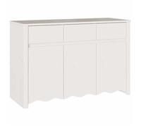 “Winter Sale""TOP Armoire/Cabinet à tiroirs Blanc - Buffet Drammen Blanc 114x43x75.5cm - bois de pin massif PRO60698