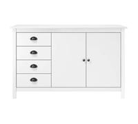 “Winter Sale""TOP Armoire/Cabinet à tiroirs Blanc - Buffet Hill Blanc 130x40x80cm - bois de pin solide PRO24984