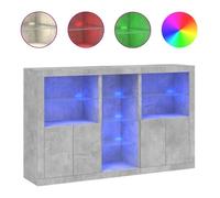 “Winter Sale""TOP Armoire/Cabinet à tiroirs Gris - Buffet avec lumières LED gris béton 162x37x100cm PRO44022