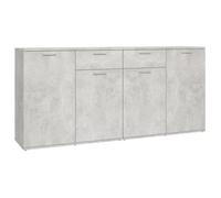 “Winter Sale""TOP Armoire/Cabinet à tiroirs Gris - Buffet Gris béton 160x36x75cm - bois d'ingénierie PRO99849