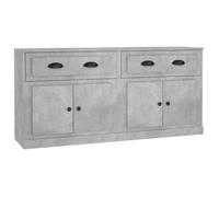 “Winter Sale""TOP Armoire/Cabinet à tiroirs Gris - Buffets 2 pcs gris béton bois d'ingénierie PRO12173