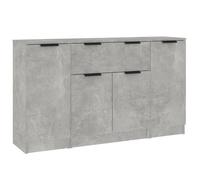 “Winter Sale""TOP Armoire/Cabinet à tiroirs Gris - Buffets 3 pcs gris béton bois d'ingénierie PRO52323