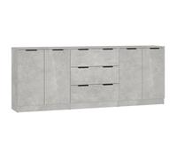 “Winter Sale""TOP Armoire/Cabinet à tiroirs Gris - Buffets 3 pcs gris béton bois d'ingénierie PRO89137