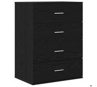 “Winter Sale""TOP Armoire/Cabinet à tiroirs Noir - Buffet avec tiroir Chêne noir 60x39x80cm - bois d'ingénierie PRO81503