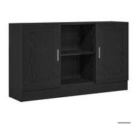 “Winter Sale""TOP Armoire/Cabinet à tiroirs Noir - Buffet Chêne noir 120x30,5x70cm - bois d'ingénierie PRO76903