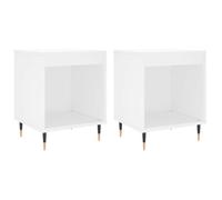 “Winter Sale""TOP Armoire de lit Blanc - Tables de chevet 2 pcs blanc 40x35x50cm - Bois d’ingénierie PRO22508