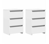 “Winter Sale""TOP Armoire de lit Blanc - Tables de chevet 2 pcs Blanc 40x35x62,5cm Aggloméré PRO96212